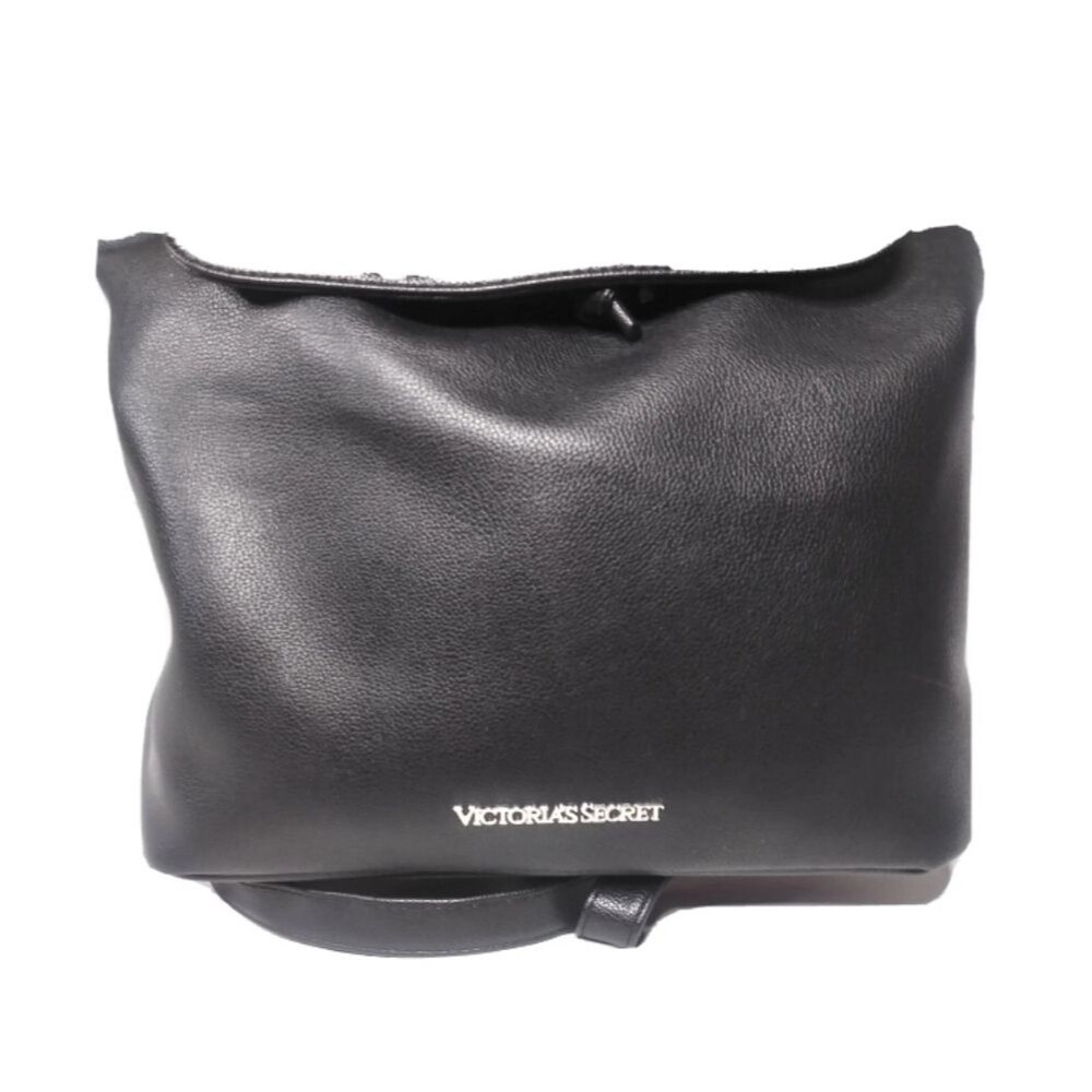 Victoria Secret Backpack Bag Black Faux Leather Purse Retail $85 - Picture 6 of 6